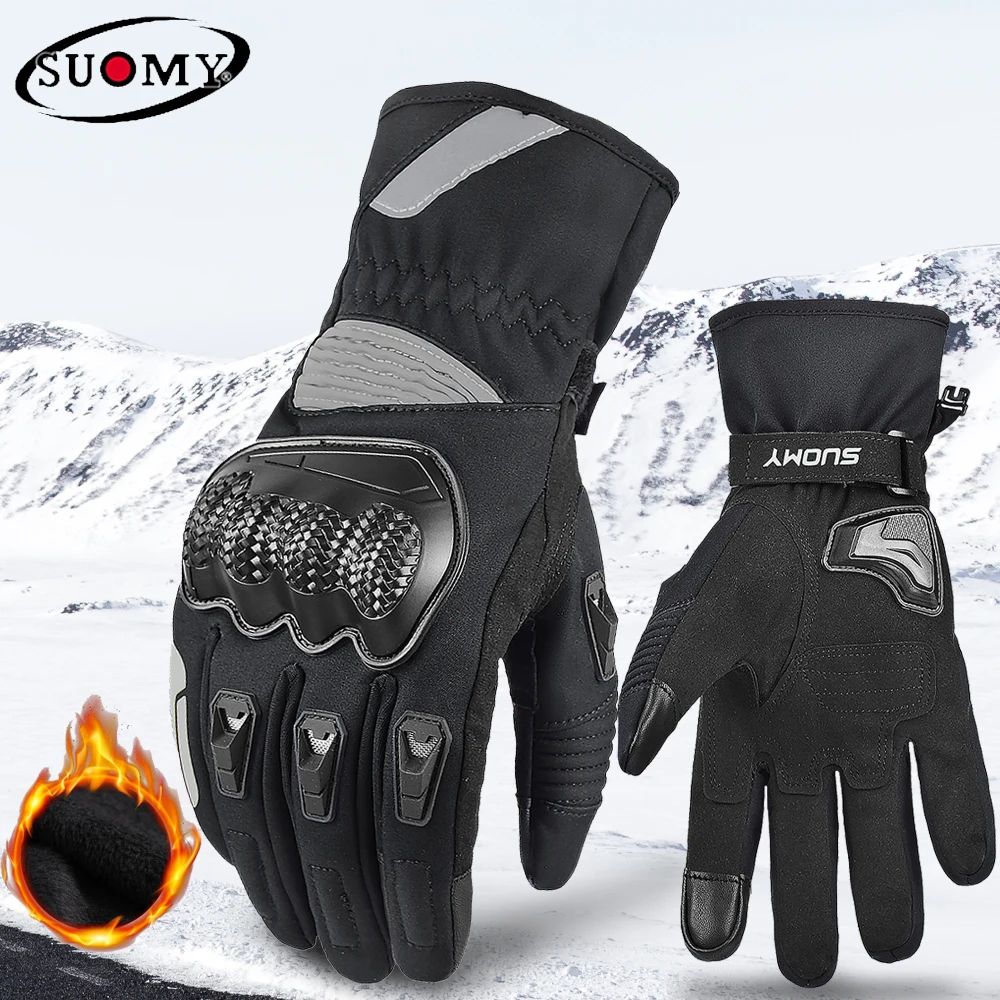 SUOMY Motorcycle Gloves Winter Warm Moto Gloves Motorbike Guante