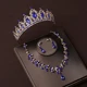 Luxury Silver Color Crystal Water Drop Bridal Jewelry Sets Rhinestone Tiaras Crown Necklace Earrings Wedding Dubai Jewelry Set main image 0