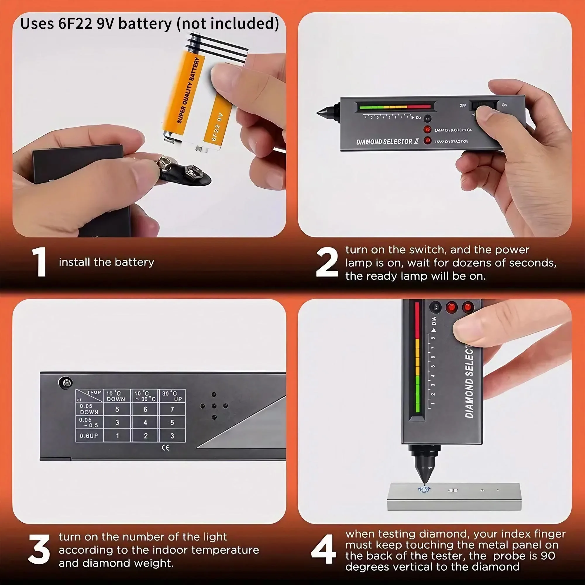 Diamond Tester-Portable Electronic Gem Tester Pen for Jewelry Jade Ruby Stone Identification and Hardness Testing diamond tester hardness tester