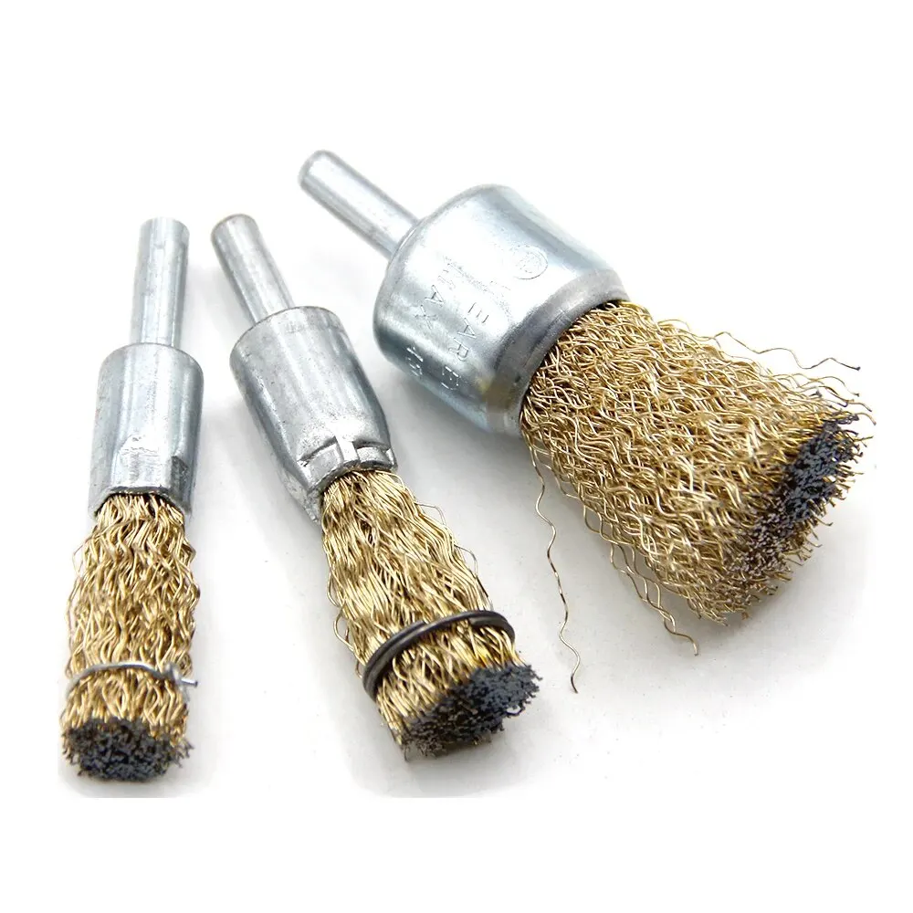 Electric Drill Accessory 3PC Pen Type Steel Wire Brush 5PC Electric Drill Steel Wire Wheel with Rod Polish and Rust Removal