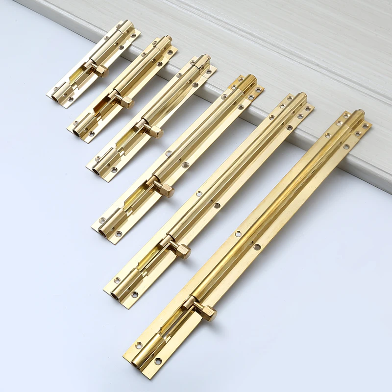 25mm Brass Door Latch Lock Solid Sliding Bolts Window Latch Hasp Home Hardware Gate Garden Toilet Safety with screw