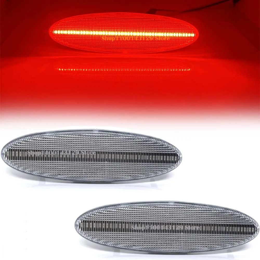 

2Pcs Clear Lens LED Side Marker Light Rear Fender Red Signal Lamps for Chevrolet Corvette C5 1997-2004 Coupe Z06 Convertible