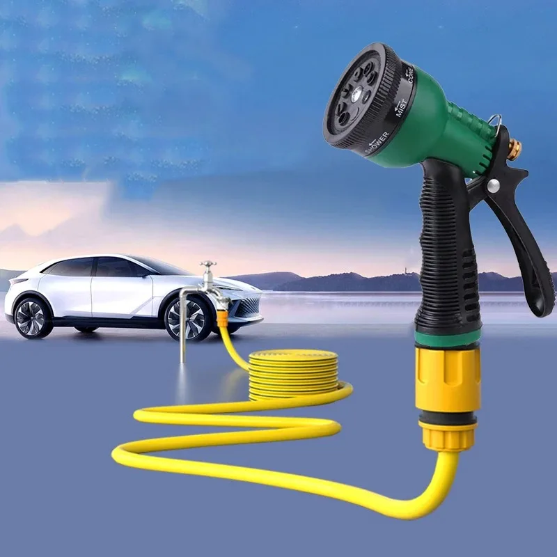 High Pressure Garden Water Gun Hose Nozzle 8 Mode Car Washing Yard Water Sprayer Irrigation Pipe Tube Nozzle Sprinkle Tools water gun nozzle