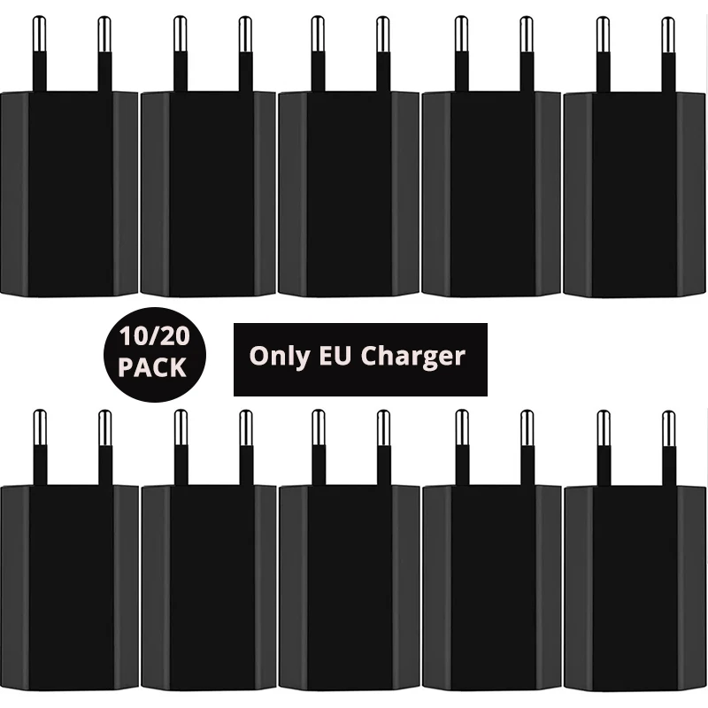 

10 шт. 20 шт. зарядное устройство Тип c, зарядное устройство Usb 1A EU US USB, настенное зарядное устройство для телефона, адаптер питания для Iphone 14 13 Samsung Xiaomi