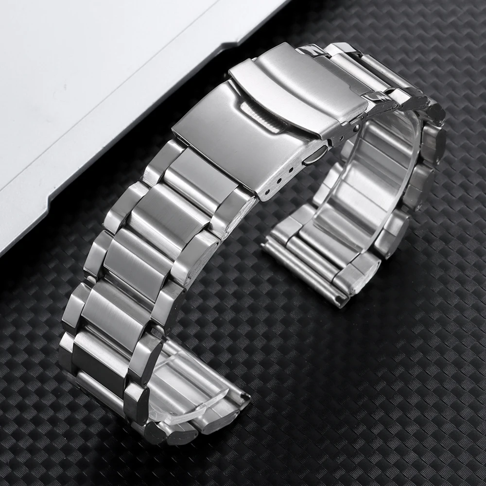 Premium Stainless Steel Men's Sport Watch Band - Universal Metal Wristband Replacement Bracelet