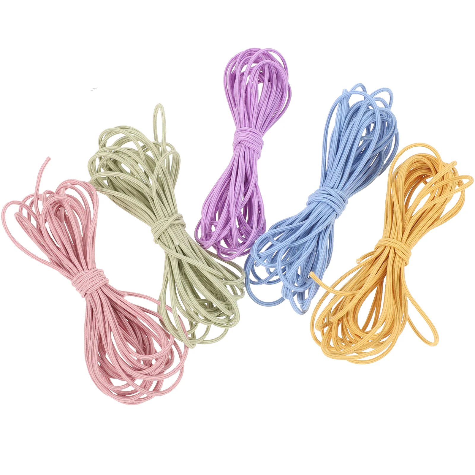 

5pcs Elastic Cord Elastic Bracelet Cord Stretchy Beading Cord Jewelry Hair Ties DIY Cord 5M