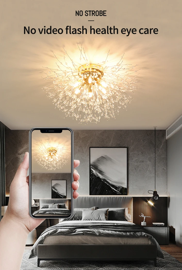 IRALAN Modern Light Luxury Crystal LED Ceiling Lamp Image 4