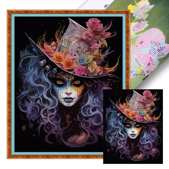 Kit de Broderie Complète en Fil de Coton pour Fille, Imprimé, Point de Croix, Art, 40x50cm, 11CT 4