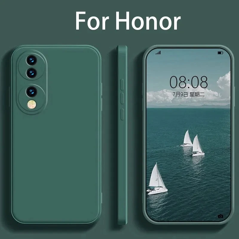 Square Silicon Case Huawei 90 80 70 60 50 SE Magic 4 5 Pro Lite Shockproof Back Cover for Honor X7A X8A X9A TPU Funda_vogarts.com