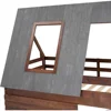 Twin Over Twin House Bunk Bed with Roof and Built-in Ladder Low Bunk Beds for Kids Teens  Toddler  Bunk Beds for Kids 5