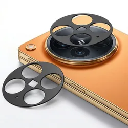 Aluminum Metal Rear Camera Lens Protector Cover and Ring Film - OPPO Find N6 (Black)