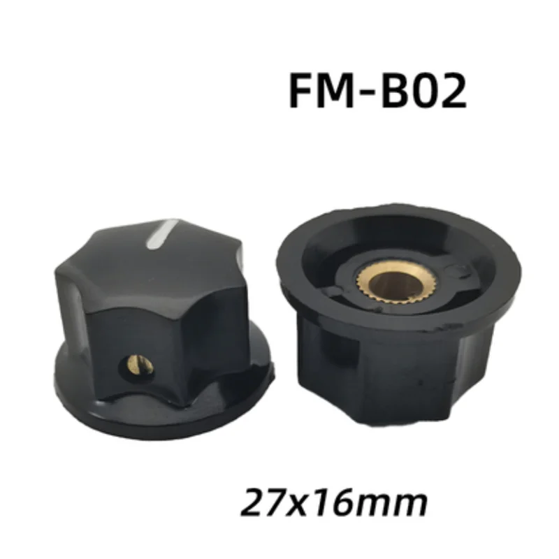 10pc 육각형 베이클라이트 손잡이 MF-B01 B02 B03 전위차계 조정 손잡이 캡 원형 구멍 6mm 스위치 손잡이, HAM 라디오/오디오용