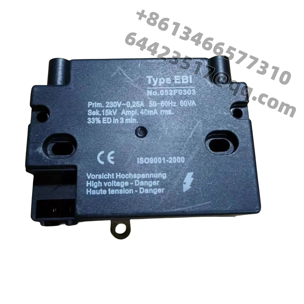 Ignition Transformer 2 Pole for Oil Burner or 1 Pole for Gas Burner 230V-15KV Type EBI