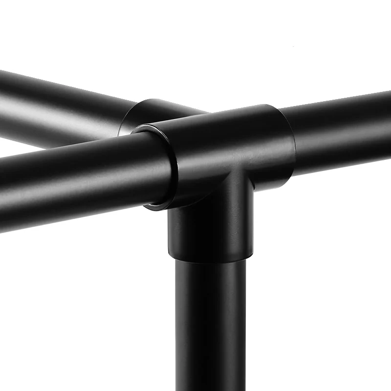 Tube pipe Black Thickened connector for diameter 25mm pipe Movable fastening Clothes rack Display rack Connector fittings