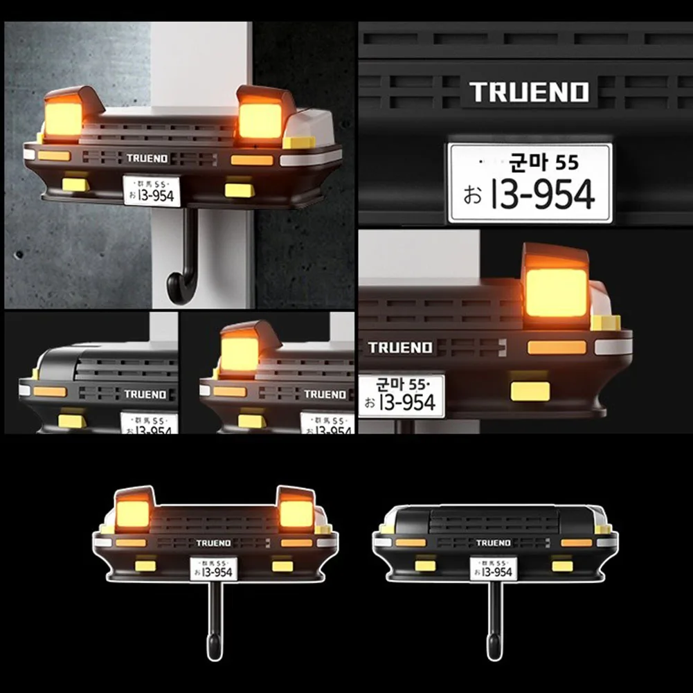 Car Open Headlight Key Holder with Light Initial D AE86 Mazda MX-5 Key Hanger Creative Wall Mount Key Hook For Hallway Entrance 5