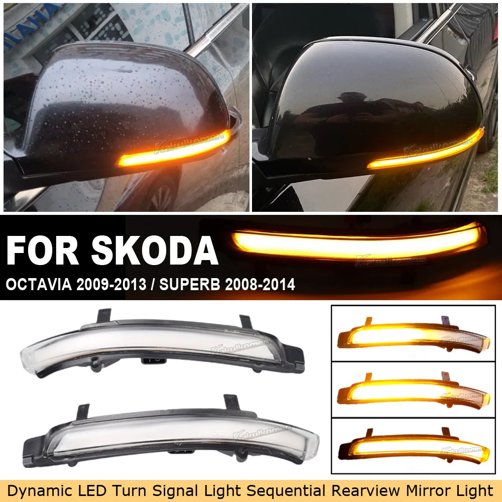 Dynamic Turn Signal Light For Skoda For Octavia Mk3 A7 5E 2013 2014 2015 2016 2017 2018 2019 Rearview Mirror Blinker Indicator Side Mirror Flashing Lamp(Turn Signal - View #12