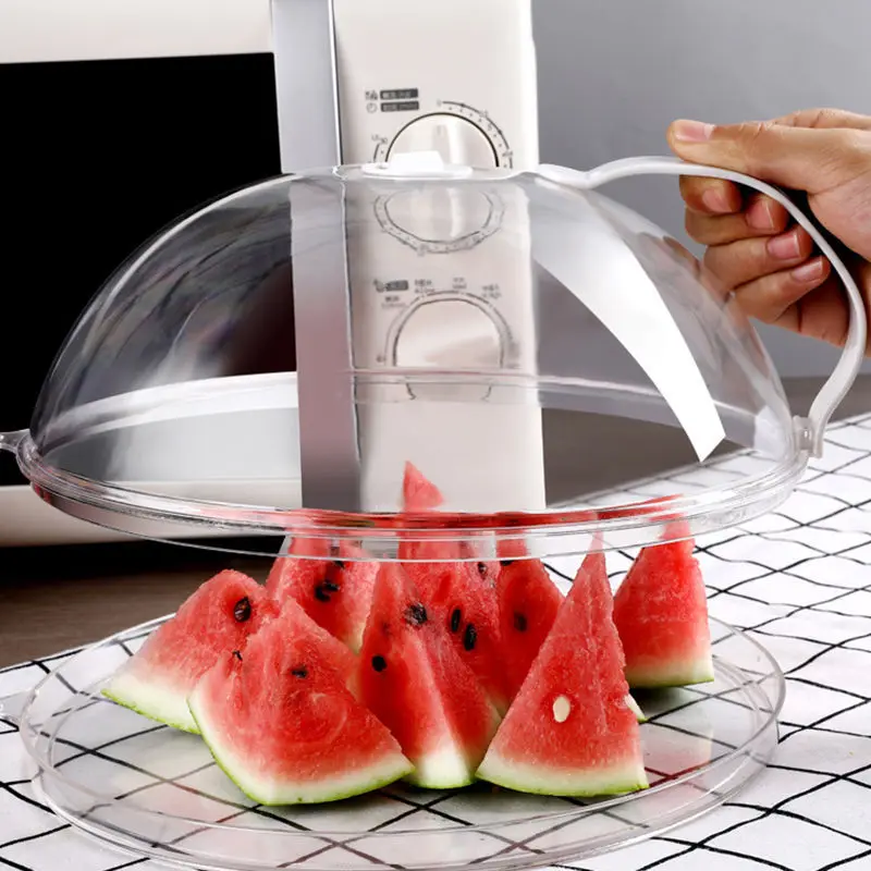 Microwave Splash Cover Handle High Temperature Resistant Microwave Guard Lid Transparent Food Heating Cover Steam Vent microwave food cover microwave dust cover