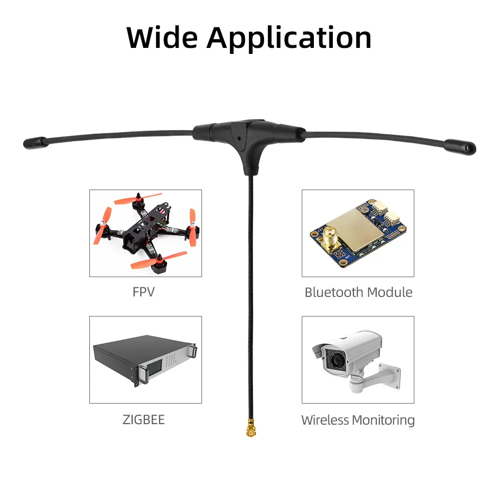 915MHz Plane Antenna T-Shape MIMO Bluetooth Antenna Long Range Crossing Machine Control for ELRS915 RC FPV Traversing Drones