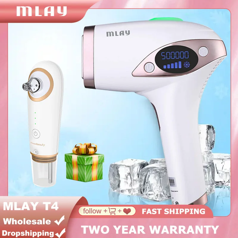 ICE Cold  Mlay Laser T4 Laser Hair Removal Device Laser Hair Removal IPL Epilation Flashes 500000 mlay IPL Hair Removal Painless