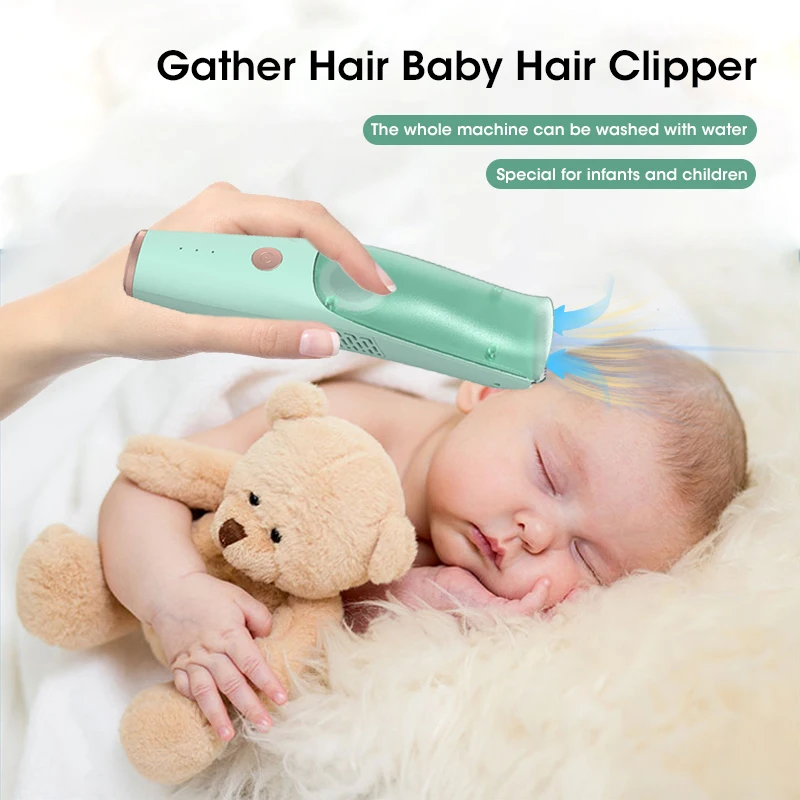 

Baby Hair Clipper Hair Automatic Gather Waterproof Kids Hair Trimmer Low Noise Sleep Haircut Safe USB Electric Hair Clipper