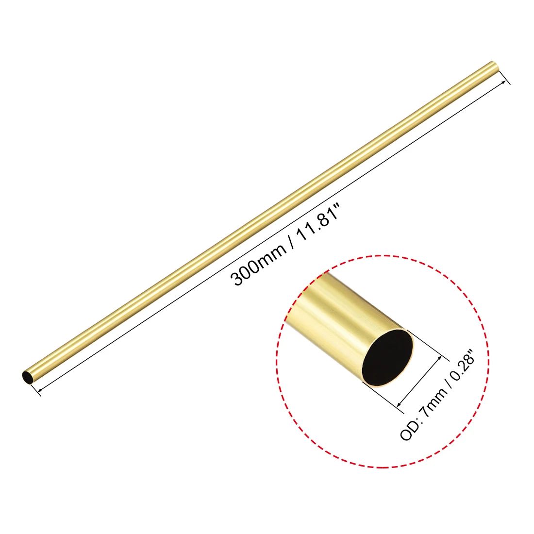 3pcs 1mm 2mm 3mm 4mm 5mm 6mm 7mm 8mm 9mm 10mm OD Brass Round Tube brass tubes 0.2mm ID Seamless Straight Pipe Tubing 300mm Length