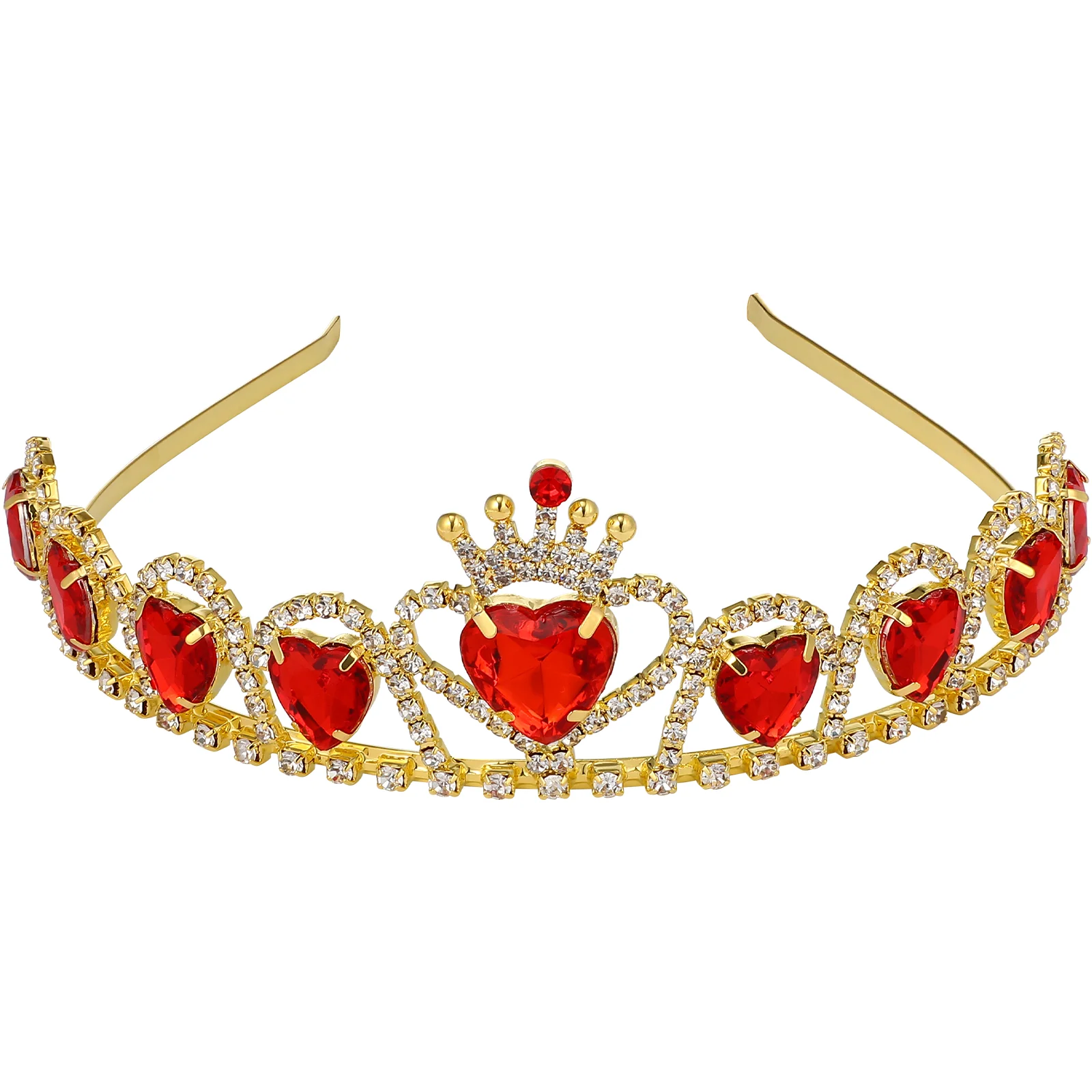 

Bridal Crown Headpiece Heart Tiara Crystal Bride Headdress Girls Headband Fashion for Women Wedding