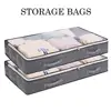 1PC Large Underbed Storage Bag Dustproof Foldable Fabric Storage Bags Nonwoven Moisture-proof Zipped Organizer Shoes Clothes 1