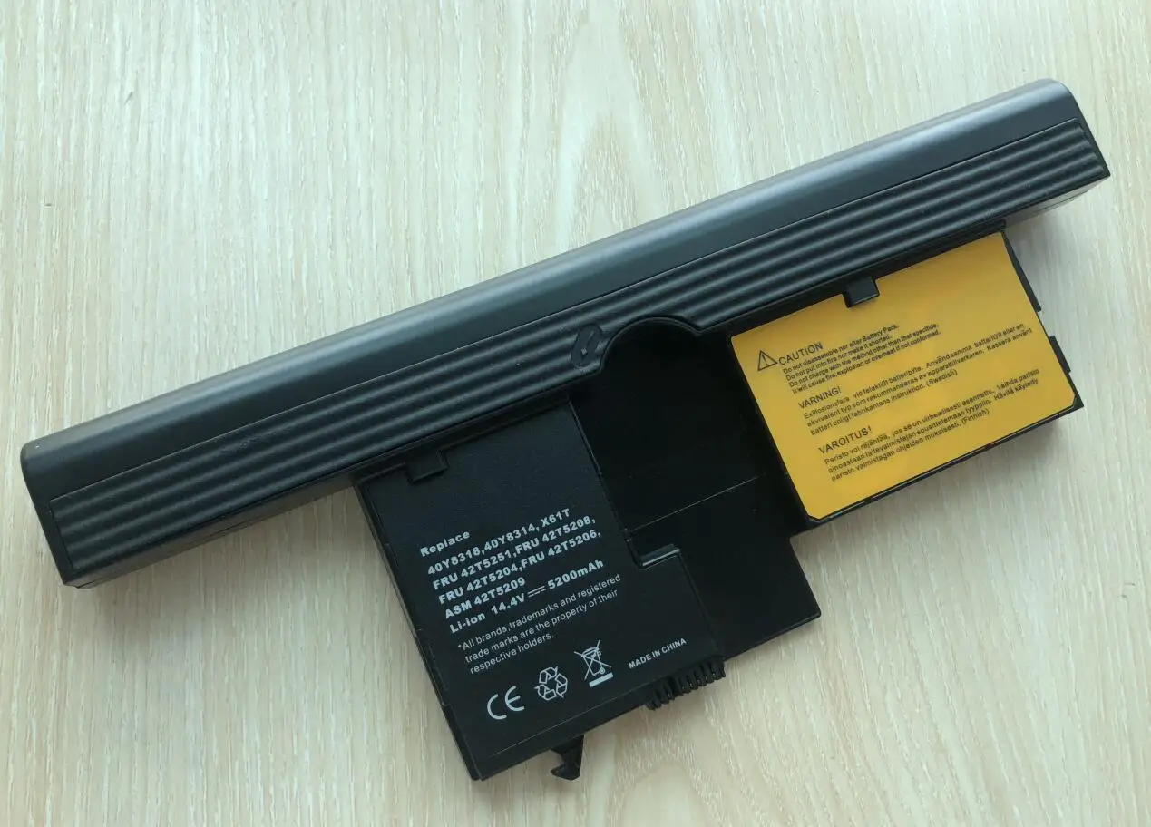 8cell 4400mah 14.4v 42t5209 40y8314 40y8318 Laptop Battery For Lenovo  Thinkpad X60 X61 Tablet Pc 42t4507 42t5204 42t5208 - Laptop Batteries -  AliExpress