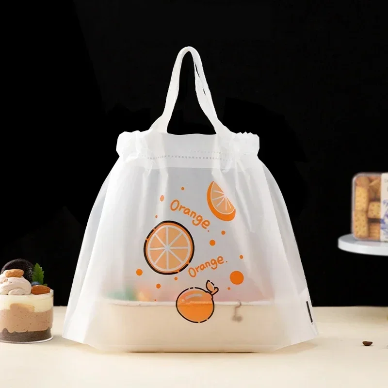 

Thickened Neckline Drawstring Pull Plastic Bag Food Salad Packaging Plastic Bag Catering Takeaway Packaging Portable Bag