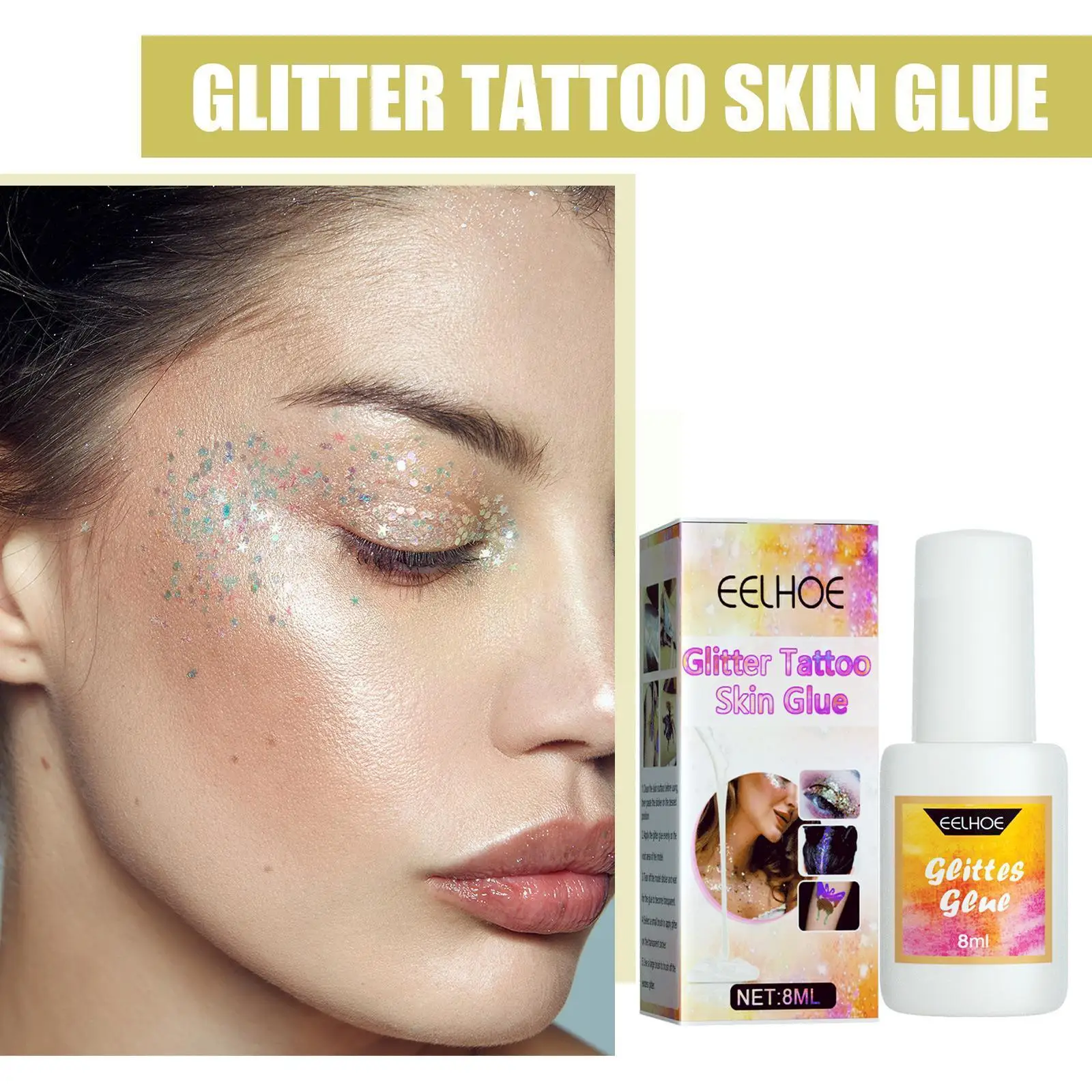 

Skin Glue Skin-friendly Body White Glue For Glitter Tattoos Gel Flash Powder Tattoo Glue White Glue One-time Suit Glue Tatt L6O8
