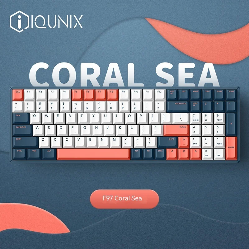 

Клавиатура Iqunix F97 Механическая с тремя режимами, 100 клавиш, Rgb