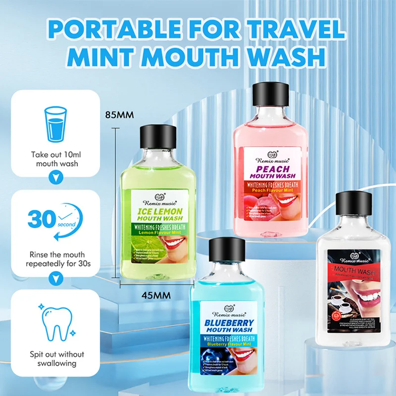 Mint Mouthwash Freshens Breath Removes Bad Breath Odor Cleanses Teeth Mouth No Alcohol Freshens Mouth Provides Coolness