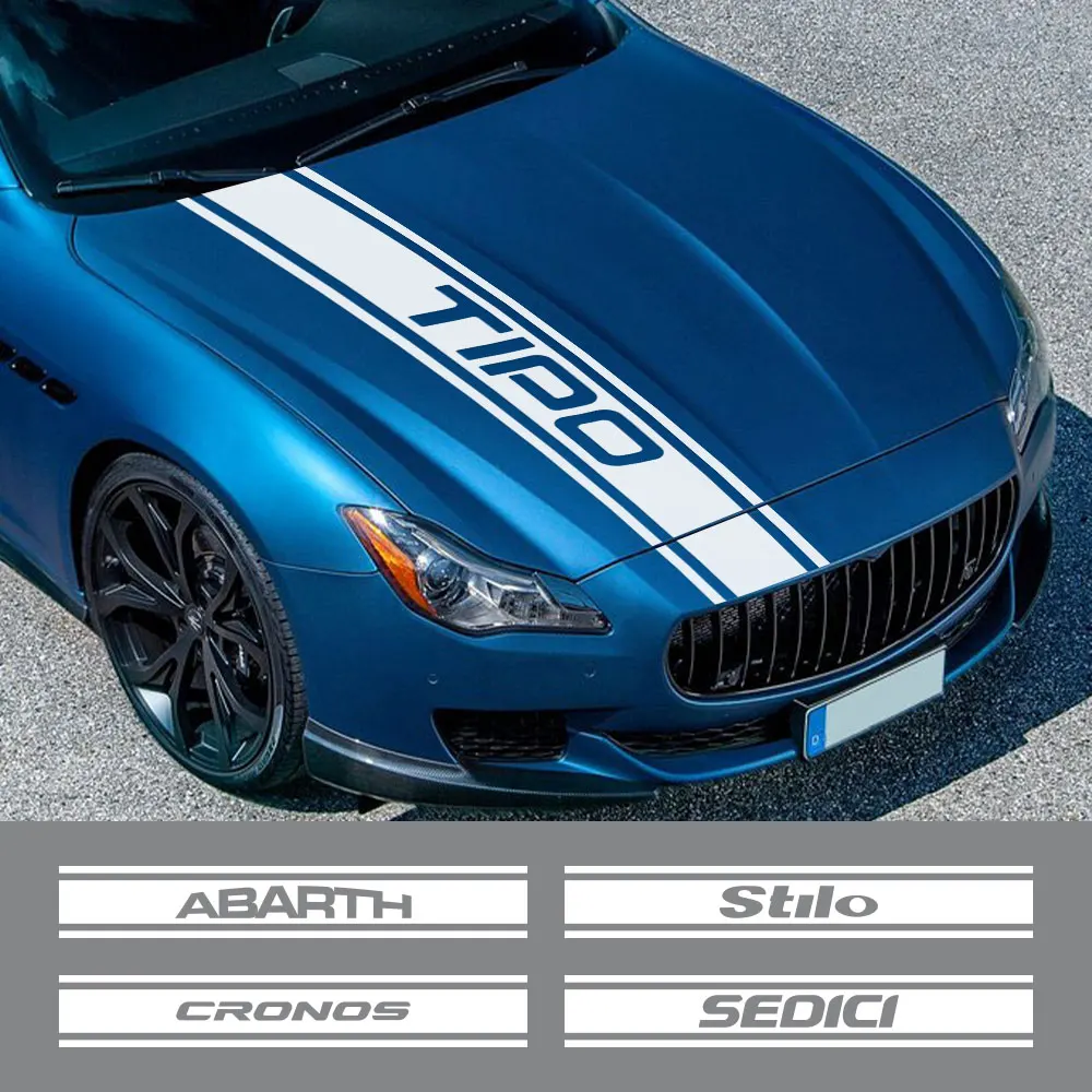 Vinyl Car Hood Sticker PVC Auto Decal For Fiat 124SPIDER ABARTH