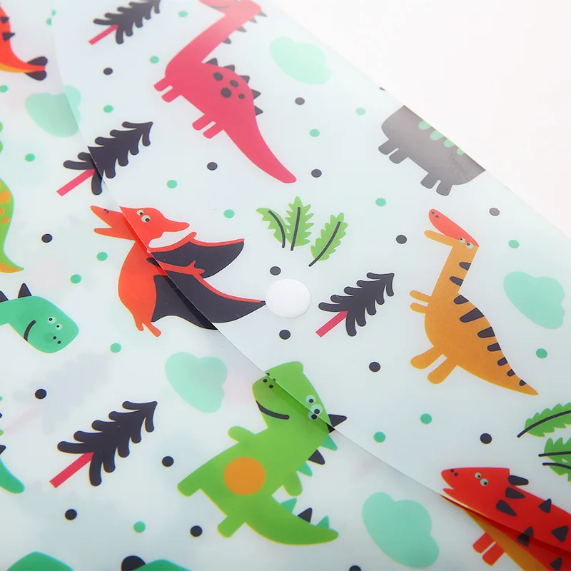Office folder 1pc A4 Cute Cartoon Animal Button File Folder PP Waterproof Student Exam Paper Document Organizer School Office Accessories