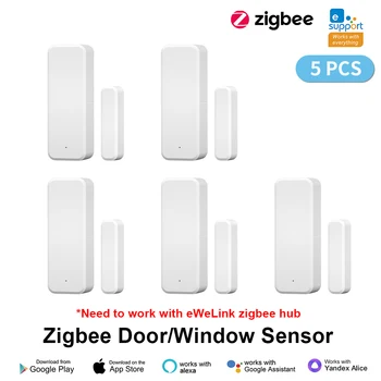 ZigBee Door Window Sensor eWeLink APP Smart Home Security Protection Door Open Closed Detector for Alexa Google Yandex Alice 1