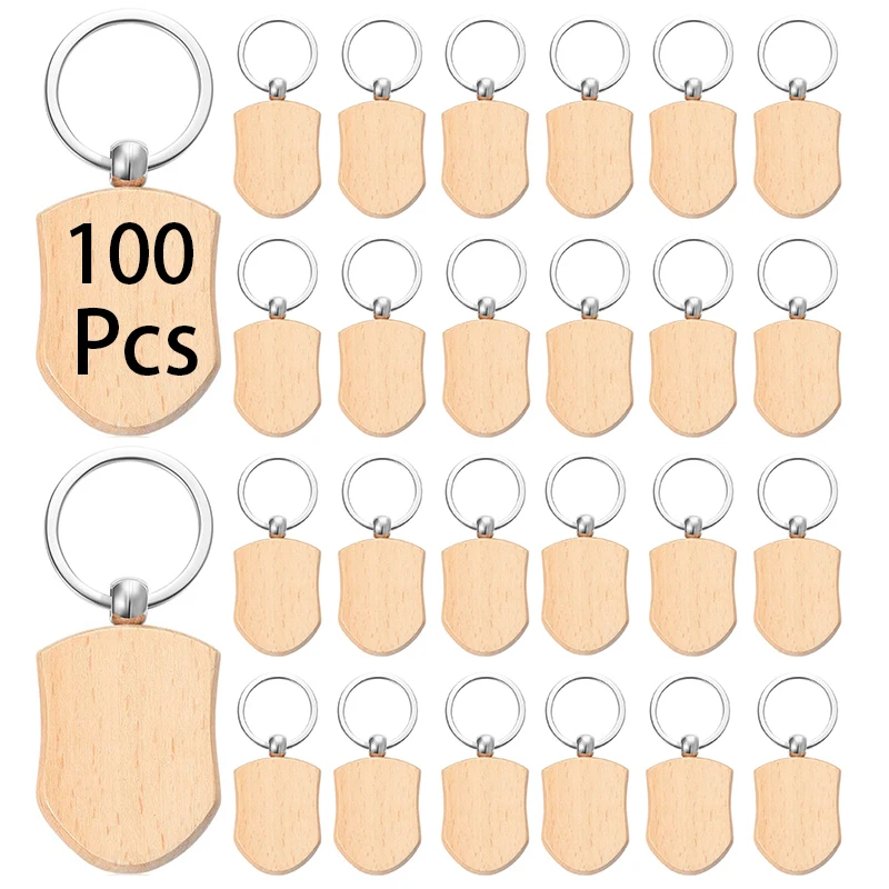 

100 шт., деревянные брелки для ключей