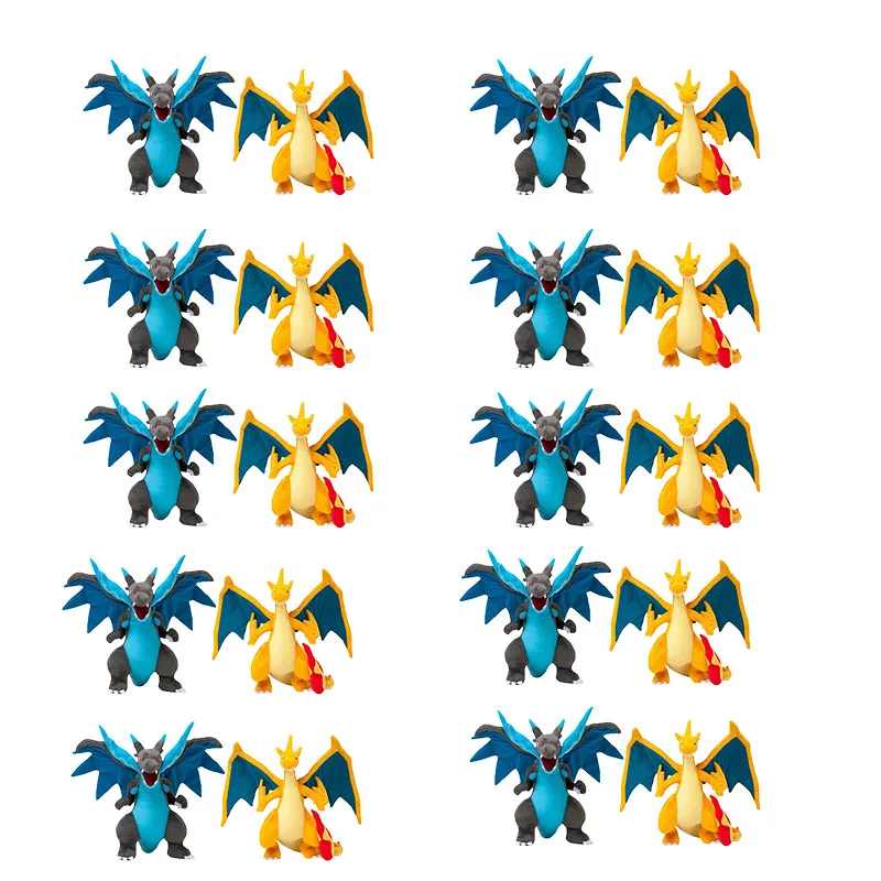 Commercio All'Ingrosso 5 Pz/Set 23Cm Anime Pokemon Mega Charizard Toys Cartoon Evolution Charizard Doll Soft Animals Toys Decor Gift For Kids