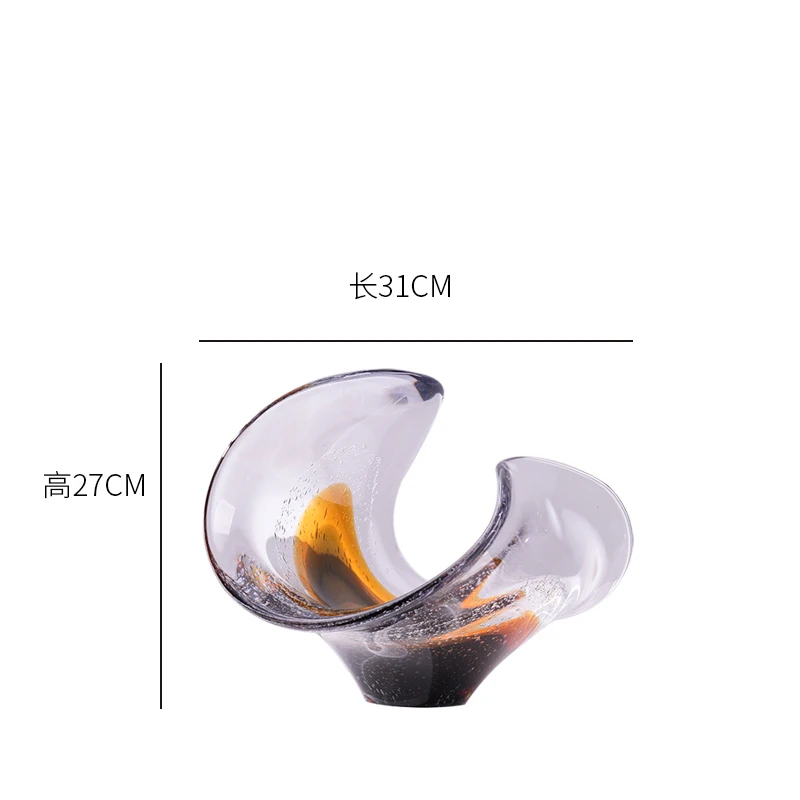 Italian Art Sea Wave Shaped Glass Fruit Plate Living Room Coffee Table Dining Room House Ornaments Storage Bowl Tray 3