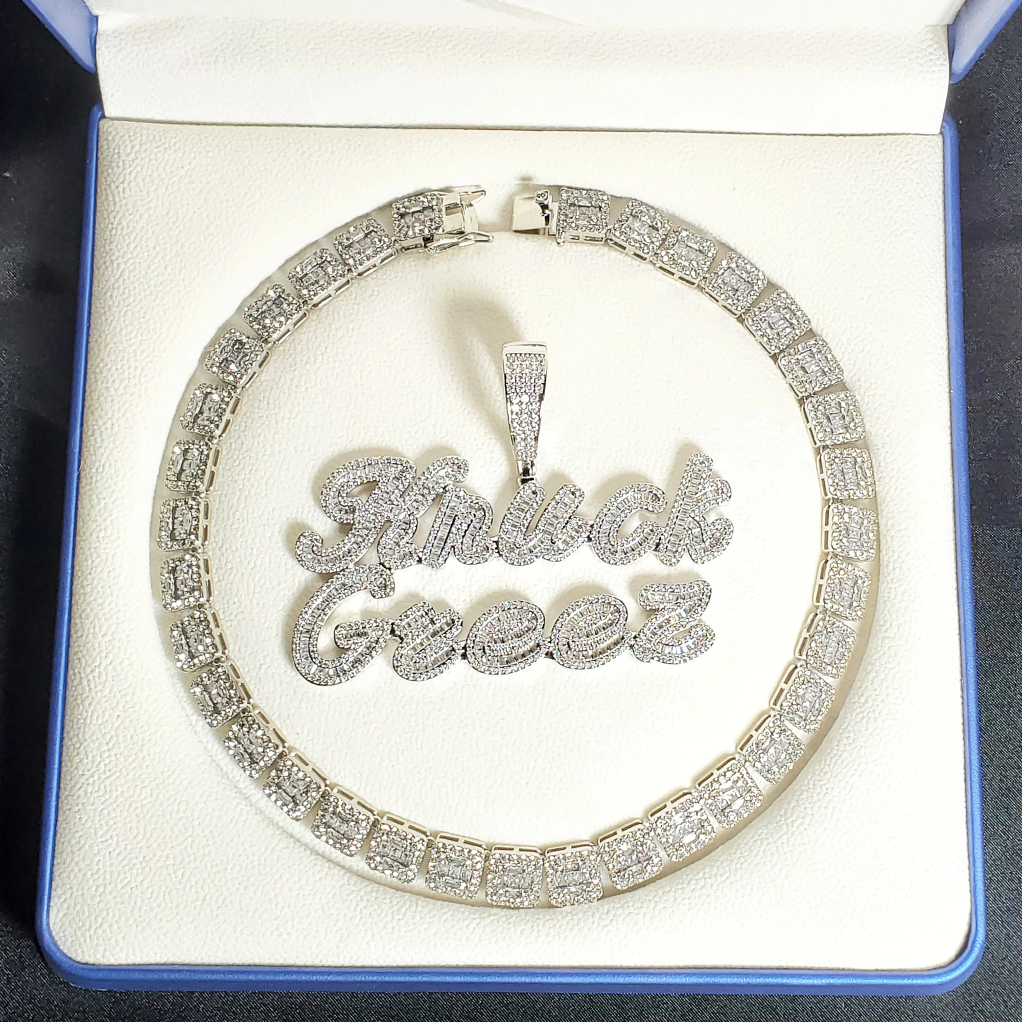 Customized Name Necklace, Cursive Letters Name Pendant, Bling Prom Party Accessories, Birthday Gift for Her, Personalized Jewel