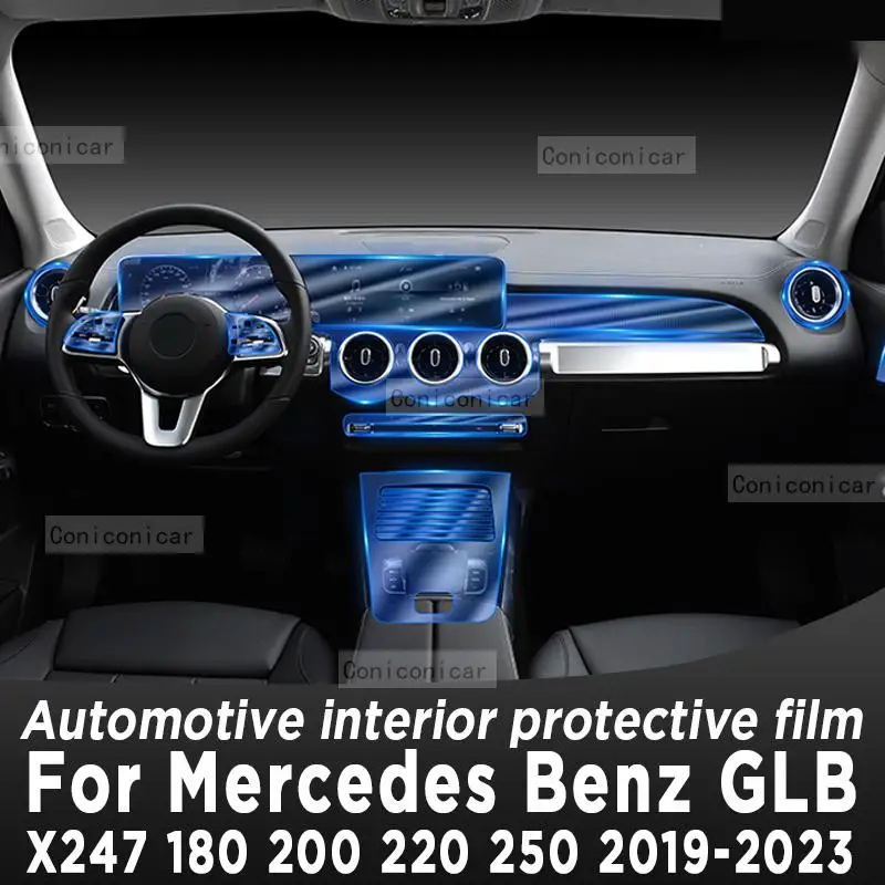 

For Mercedes Benz GLB X247 220 250 2019-2023 Gearbox Panel Navigation Automotive Interior Screen Protective Film TPUAnti-Scratch