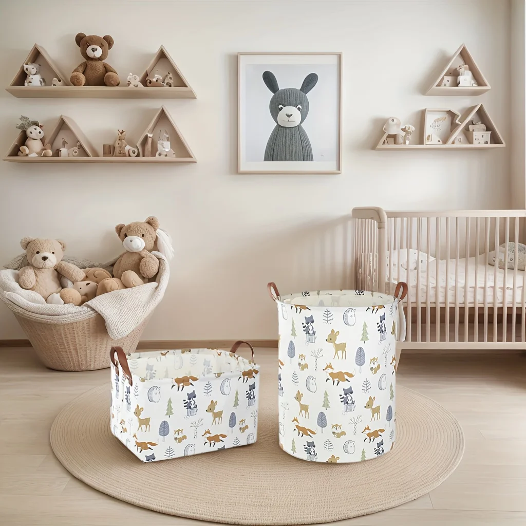 Large Cotton Laundry Basket clothes Storage Organizer Foldable Hamper for Bedroom Multi-Purpose HomeContainer with Handles