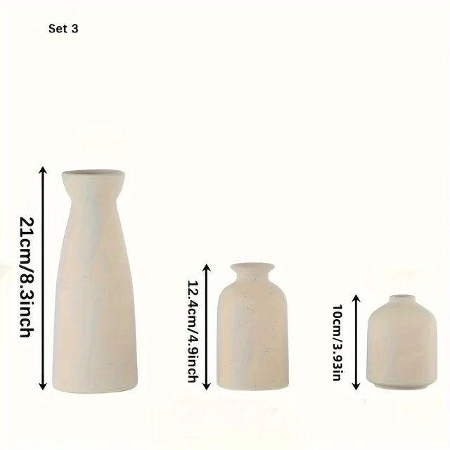Rustic Ceramic Vase Set 4