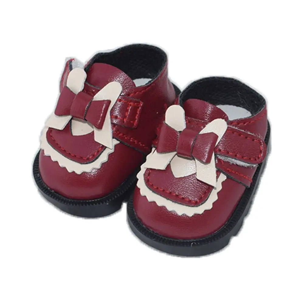 20CM Doll Shoes Clothes Accessories For 1/12 Dolls PU Leather Shoes Bowknot Heart Princess Shoes DIY Doll Gift Toys High Quality