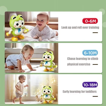 Electronic Pets Dancing Toy With Swing Light Music Cute Frog Cartoon Animal Baby Learning To Crawl Toys For Kids Gift 3