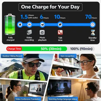 2026 4K 8MP Smart Glasses Men HD Camera 150+Language Translation ChatGPT WIFI Video Recording Bluetooth CallAudio Glasses Women - Image 3