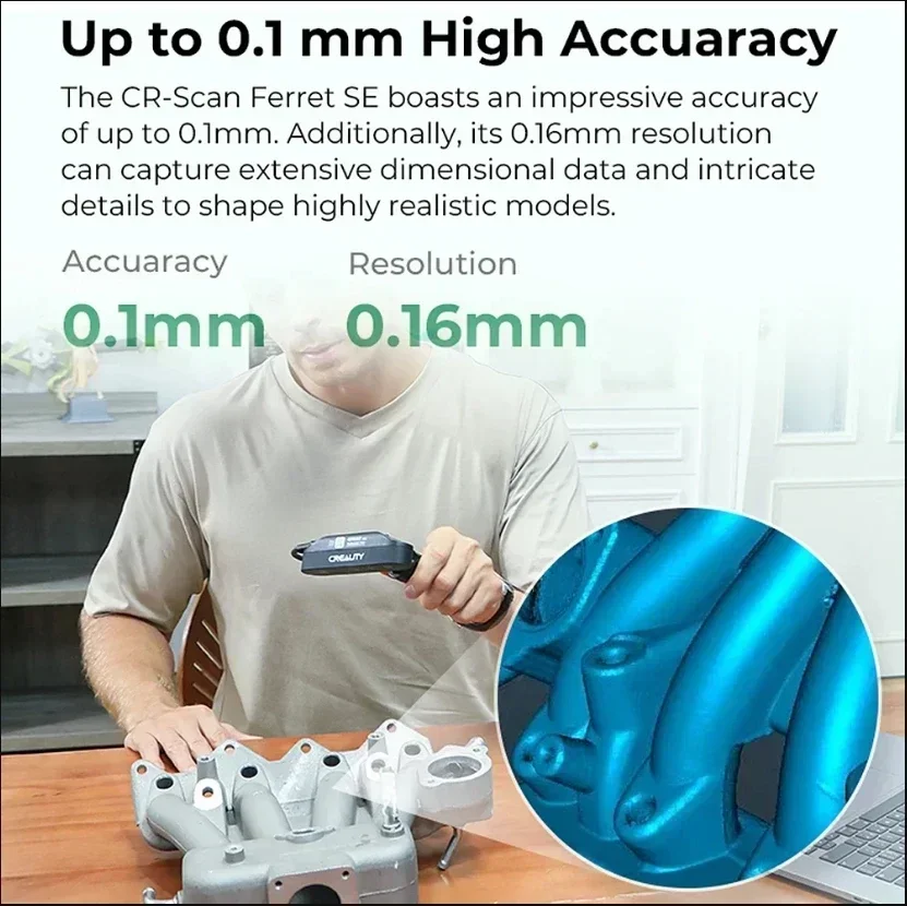 Creality CR-Scan Ferret SE 3D Scanner Portable Handheld 30FPS Quick Scan 24bit Fullcolor Scanning 0.05mm Accuracy - 5