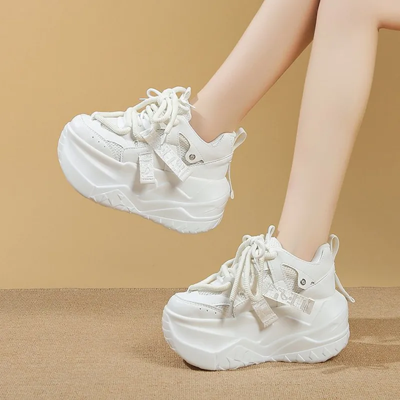 Luxury Women's Lace-Up Vulcanized Shoes - Breathable, Comfortable, Casual Footwear