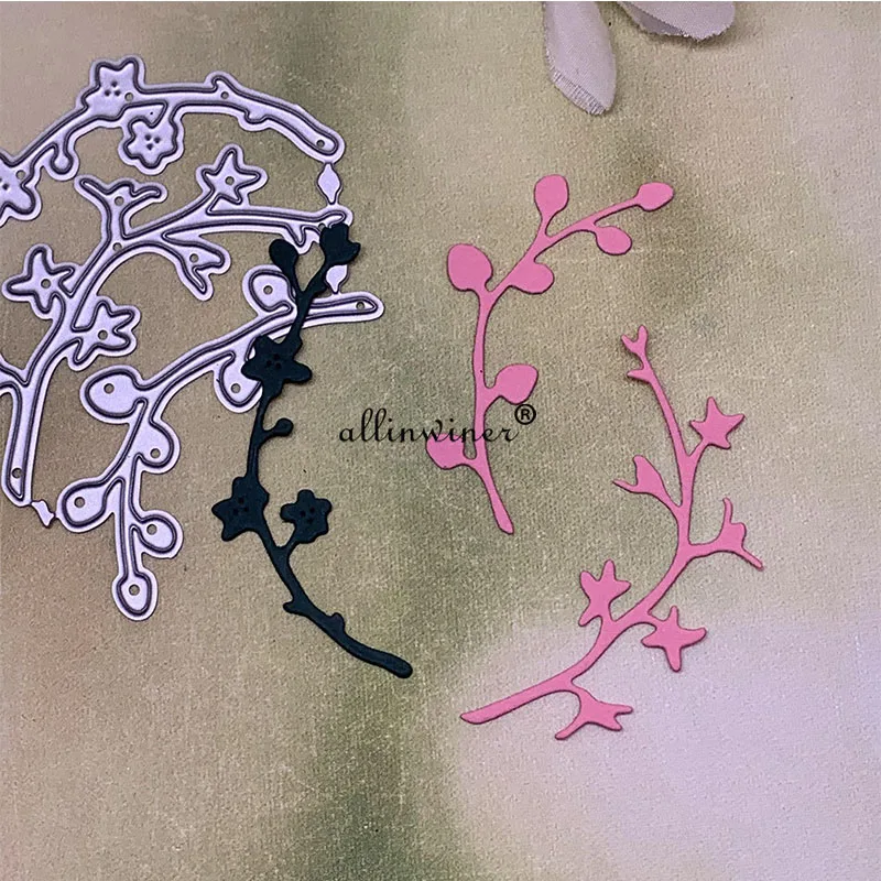 

3Pcs Flower branch leaves Metal Cutting Dies Stencils Die Cut for DIY Scrapbooking Album Paper Card Embossing