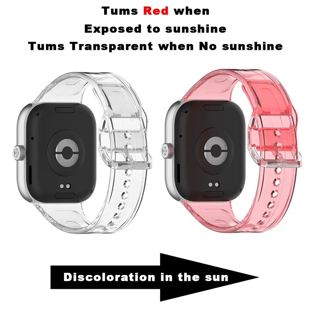Transparent Sunshine Turn Color Silicone Watchband Bracelet Wristband