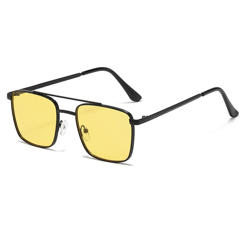 

High Quality Design Small Square Frame Sunglasses for Men Women Fashion Trend Double Beam Metal Sun Glasses Male Ladies Eyewear